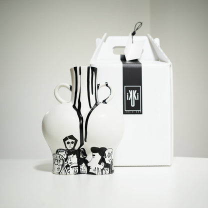 CROWD B&W - VASE WHITE
